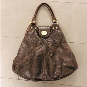 Foley & Corinna Leather Bender Turn Lock Handbag